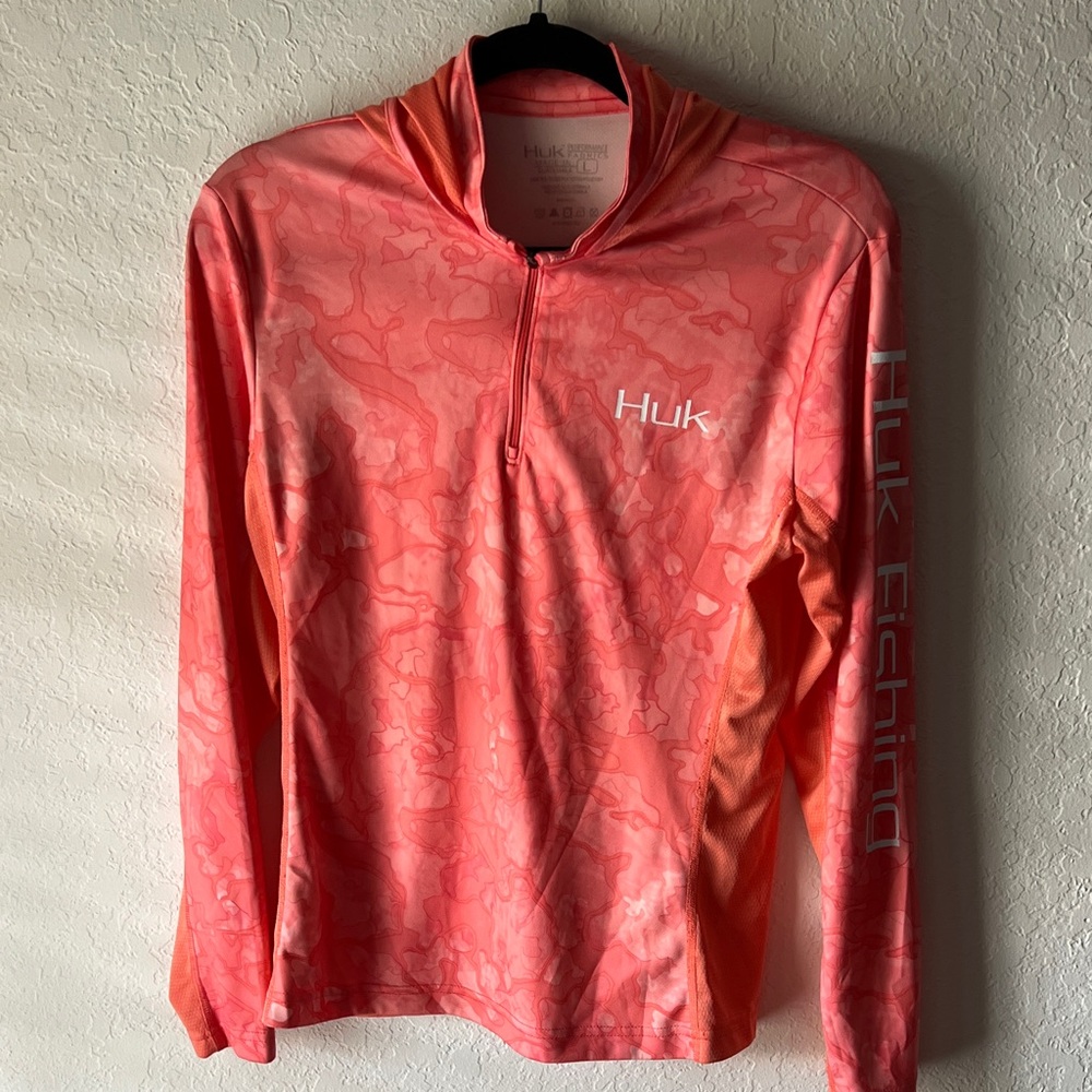 Huk Coral Camo Half-Zip Pullover
